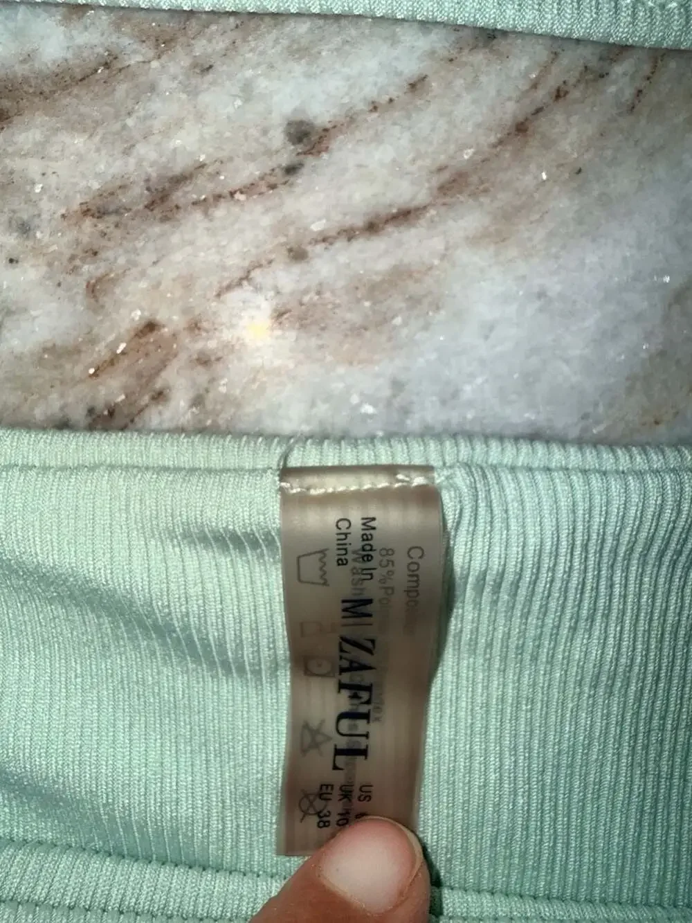 ZAFUL Ribbed Pastel Green Bikini Set